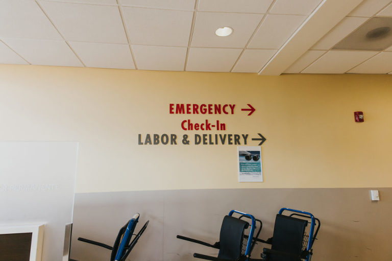 Entering labor and delivery at Kaiser Westside in Hillsboro, Oregon.